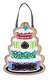 Evergreen Flag Classic Colorful Happy Birthday Burlap Door Decor - 14 x 18 Inches Fade and Weather...