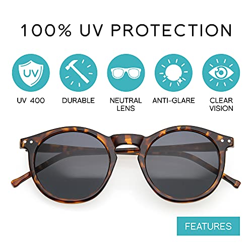 Zero UV Store Women's Retro Horn - Sunglasses for Smaller Faces - Image 2