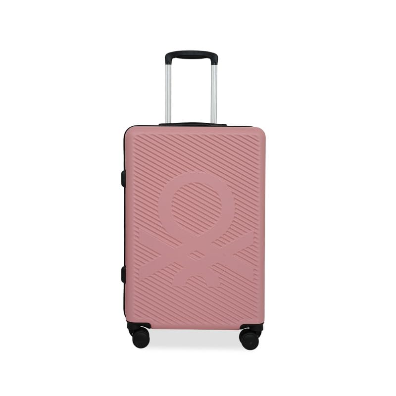 Image of United Colors of Benetton Large Hard Luggage Glide - Rose Pink | PC Check-in Trolley Bag | TSA Lock & 360 Spinner Wheels Suitcase | Telescopic Handle | Water Resistance | 75cm | 114L Capacity