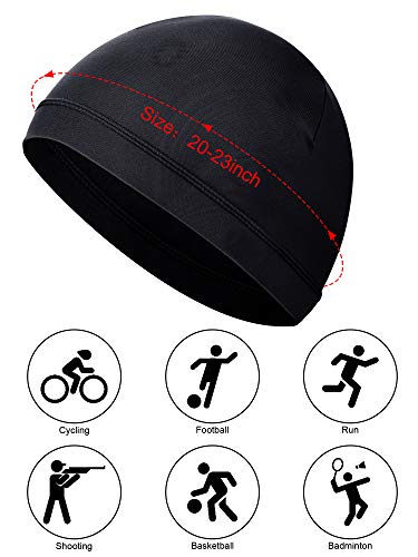 Image of SATINIOR 6 Pieces Unisex Helmet Liner Skull Cap Cooling Cycling Cap Sports Helmet Cap Sweat Wicking Cap