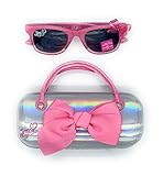 Jojo Siwa Girl's Wayfarer Style Sunglasses and Handled Hard Case Set, Pink/Silver
