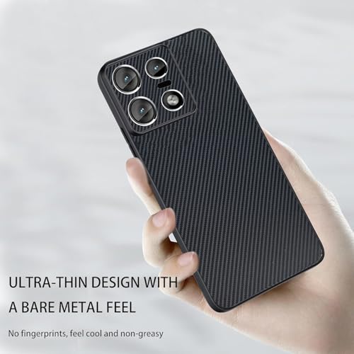 Image of DIZORO Carbon Fiber Case for Moto Motorola Edge 50 pro 5g Smooth Touch Rubber Phone Cases Non-Slip, with Camera Protection Fingerprint Resistant Full Body Protective Shockproof Back Cover - Dark Grey