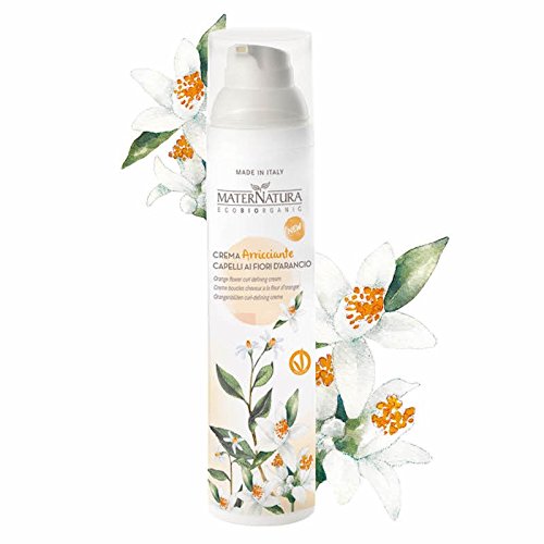 MATERNATURA - Curling-Creme mit Orangenblüten - Intensiviert natürliche Curls und Curls Welliges Haar - Ohne Abspülen - Modellieren, Fixieren, Anti-Frizz - AIAB und Vegan zertifiziert - 100 ml