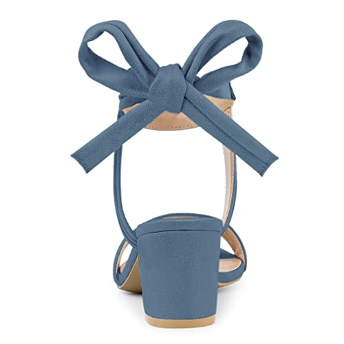 Image of Allegra K Women's Open Toe Ankle Tie Back Block Heels Sandals