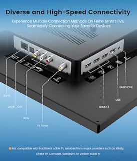 ZOSHING 22 Inch Smart TV,Small Television with HDMI Input,Built-in Digital Tuner/USB-Supports Wall-Mounted-for Bedroom,Kitchen,RV - Includes Remote Control(Black) (22INCH)
