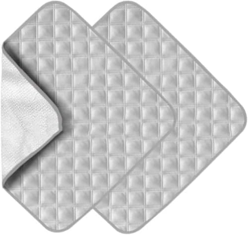 Washable Seat Pad, Absorbent Incontinence Chair Pads, Anti-Slip Reusable Incontinence Protector, Incontinence Pad 2 Pack, Waterproof Seat Protector, for Wheelchair, Sofa, Bed (Grey,56*73cm)