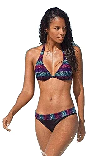 Buffalo Damen Bügel Bikini (as3, Cup_Band, Numeric_36, c, Schwarz Print)