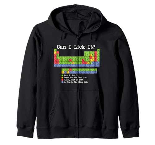 Can I Lick It Tableau périodique Chimie Enseignant & Élève Bâillon Sweat à Capuche