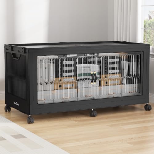 Image of BROVIEW 340Qt Stackable Storage Bins with Lid for Home Dorm, 1Pack Black