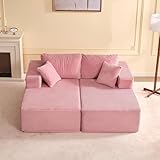 canapé velours rose poudré Confort durable : rempli de mousse haute densité, ce canapé de salon offre un soutien robuste sans s'affaisser. Profitez d'une sensation d'assise douce mais offrant un bon maintien, qui conserve sa forme et son confort même en cas d'utilisation quotidienne