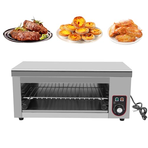1500W Electric Cheese Melter Grill, 110V Commercial Salamander Broiler Stainless Steel Cheese Melter Machine Countertop Salamander Broiler For Melt Cheese, Toast Sandwiches, Grill Steaks