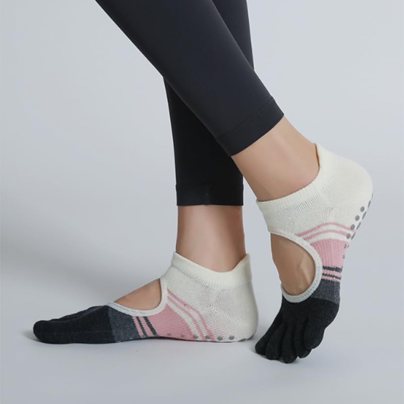 1 Pair Pilates Grip Socks For Women, Non Slip Skid Yoga Grippy Socks