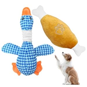 2 Pieces Pet Plush Toys, Squeaky Toys, Chew Resistant Pet Toys, Dog Teething Toys, Fun Pet Toys, Interactive Dog Toys