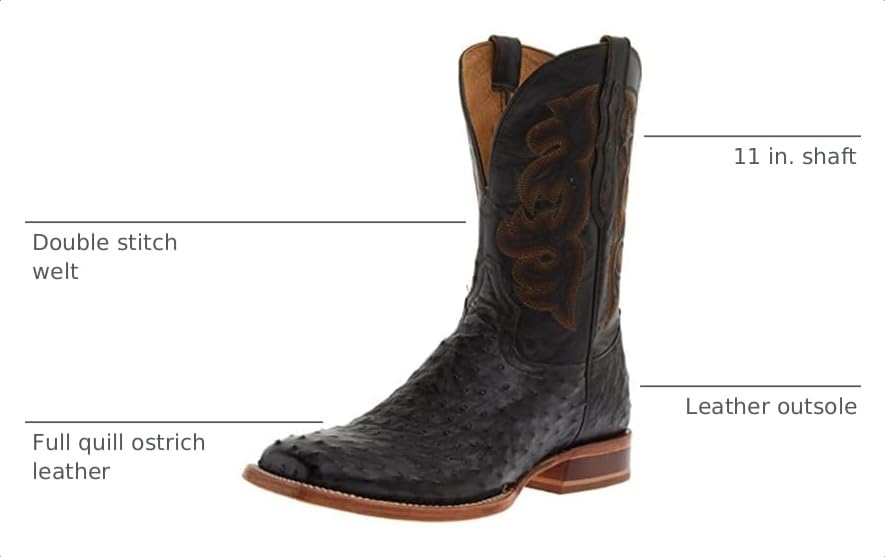 Image of Tony Lama Men Moore Umber Full Quill Ostrich 11in. Umber Top