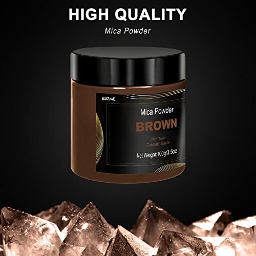 Brown Mica Powder Pigment (100G) -Cosmetic Grade Metallic Mica Powder For Epoxy Resin, Lip Gloss, Soap,Candle Making, Bath Bombs,Tumblers, Jewelry, Dyes, And Diy Crafting Projects(Brown, 3.5Oz) #TOP5