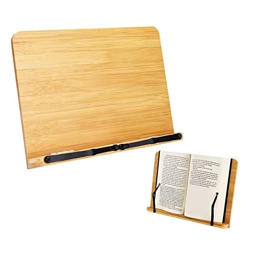 Atril para Libros Ajustable, Sujeta Libros Estudio de Madera Bambú, Soporte para Libros de Recetas, Cocina, Partitura, Tablet, Oposiciones y más