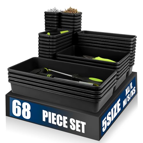 【LARGE SIZE】【68PCS】Tool Box Organizer Tray Divider, 【5 Size】Toolbox Desk Drawer...