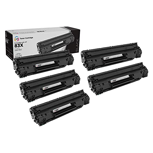 LD Products Replacement CF283A Compatible with HP 83A Black LaserJet Toner Cartridge for use in LaserJet Pro M201n M125nw M125rnw M127fwM225dw M127fn M201dw M225dn M125a M225NW (5-Pack)