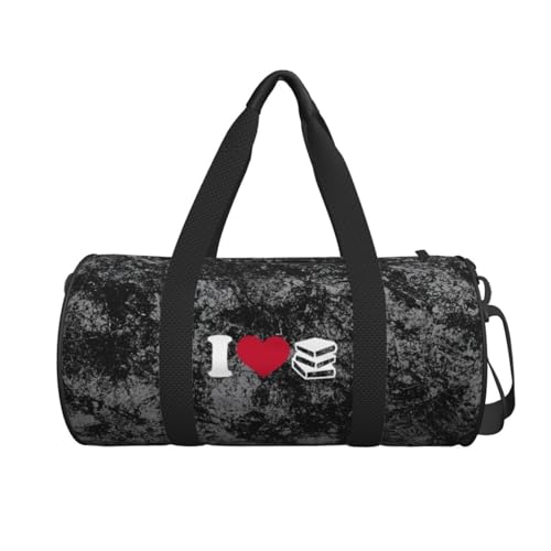 I Love Books Convertible Garment Bag with Shoulder Strap, Carry on Garment Duffel Bag for Men Women - Rolling Foldable for Travel Luggage Bags (Black)2