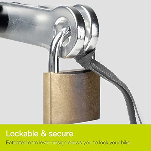 Bike Hitch Pro With Lock By Delta Cycle - Lockable Hitch Securely Holds All 9 X 100Mm Bicycle Fork Dropouts & Fits Any Flat Surface - Heavy Mountain, Road Bicycles & Ebikes Aluminum #TOP3