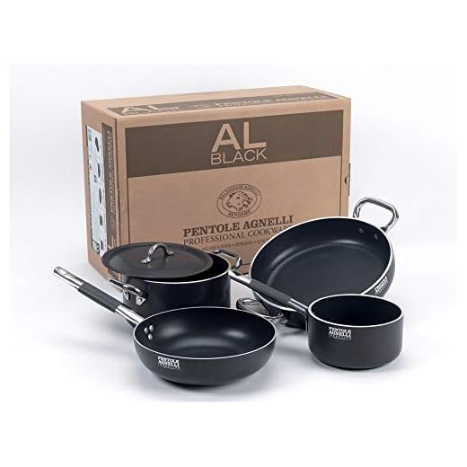 Set Batteria Pentole per 2-3 persone in alluminio antiaderente per Induzione Al-Black