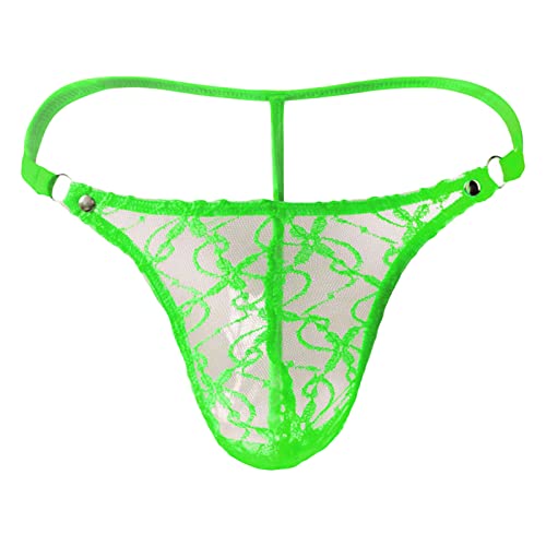 JEsilunmaMY Mens See Through T-Back Thong Mesh Sheer Low Rise Bulge G-String Thongs Transparent Sexy Panties Bikini Underwear