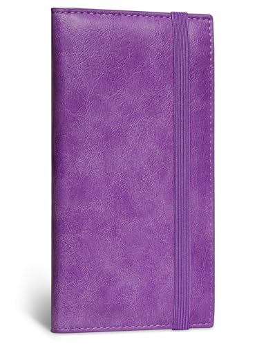 Image of Zreal Checkbook Cover for Men & Women, Premium Vegan Leather Checkbook Holder for Top & Side Tear Duplicate Checks with RFID Blocking (Lavender)