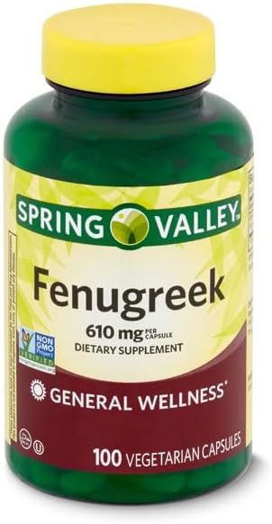 Anexa Spring Valley Fenugreek Dietary Supplement, 610 mg, 100 Count
