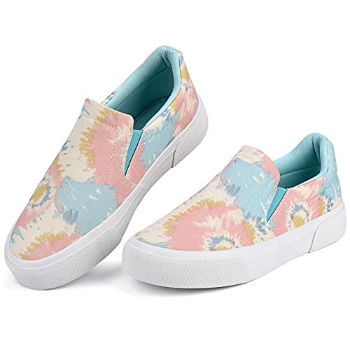 Image of JENN ARDOR Womens Slip On Sneakers Perforated /Quilted Casual Shoes Fashion Walking Flats