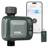 VEVOR WiFi Sprinkler Timer, Single Outlet, Smart Hose Faucet Water Timer with Brass Inlet, APP Control via 2.4Ghz WiFi or Bluetooth, Voice...