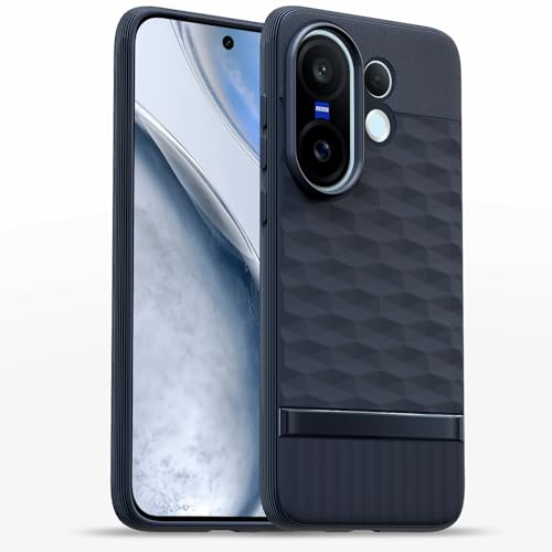 Image of Pikkme Back Cover for Vivo X200 Fe 5G Camera Protection 3D Hexa Cube Design Silicone Protective Bumper Case (Blue)