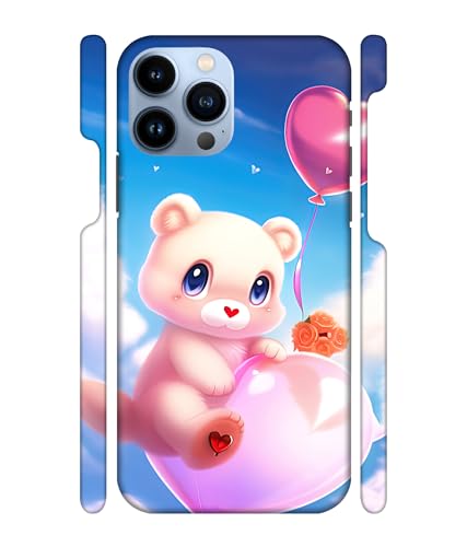 Image of ''Teddy in Sky'' Printed Hard Mobile Back Cover & Case for iPhone 13 Pro (6.1 inch), Designer | Protective & Premium Cover & Case