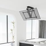 UIYTJRT Adjustable Ceiling TV Mount Bracket, Motorized TV Bracket, 0-75° Downward Flip, ±90° Left/Right Rotation Electric TV Lift, TV Wall Brackets and Tilt Mount Brackets Fits 32-75 Inch TVs,