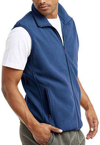 Image of ToBeInStyle Men's Zip Up Sleeveless High Collar Polar Fleece Vest