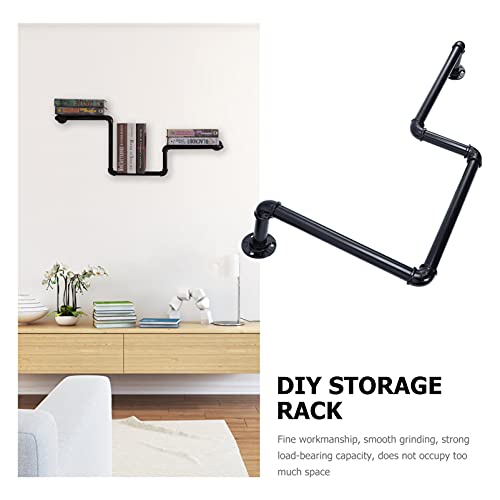 Angoily 1 St plank beugel metalen wandplanken planken voor wandmontage opbergplank bookshelf opslag planken retro ijzeren pijpenrek rek voor thuisgebruik vintage opslag rek - Afbeelding 7