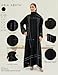 DIVINELY CRAFTED Women Abaya Button-Up - Modest And Fashionable Wear, Long Sleeve, Wrinkle Resistant, Breathable Fabric - Black, Large (Length 56)