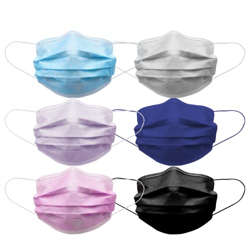 general merchandising 120 Masques Chirurgicaux Multicolores Certifiés CE | Masque Chirurgical Coloré avec plaquette nasale ajustable