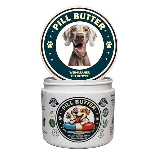 Weimaraner Dog Treats to Wrap Pills (+100 Breeds) Jar of Non-Sticky Moldable Paste Made of Real Human Grade Dog Peanut Butter Treat, Food or Gift to Hide Dogs Pills (60 Servings)