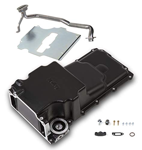 Holley 302-2BK LS Swap Oil Pan - Carbon Black Ceramic - additional front clearance