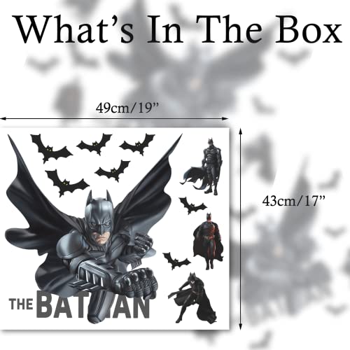 Wall Decal Peel And Stick Superhero Wall Stickers Bats Man Decal For Kids Bedroom Living Room Themed Party Decor #TOP7