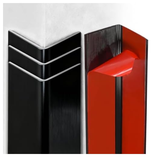 Raytano 4Pcs 45"L ×1"W Self Adhesive Metal Black Corner Protectors, Modern Aluminum Wall Corner Guards for Wall Door Furniture Cabinet Baseboard Frame Protection and Decoration (Size:45" x 1",Black)