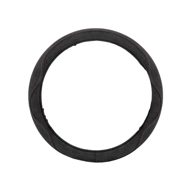 carl vinson® Suede Steering Wheel Cover with Colored Line Non-Slip, Breathable, Universal Fit-image-5