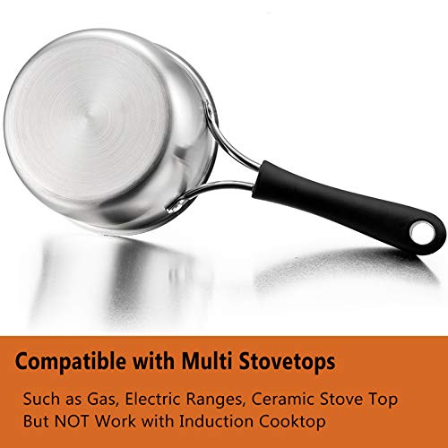 P&P Chef 1 Quart Saucepan, Stainless Steel Saucepan With Lid, Small Sauce Pan For Home Kitchen Restaurant Cooking, Easy Clean And Dishwasher Safe #TOP4