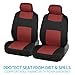 BDK PolyPro Car Seat Covers Full Set in Terracotta on Black, Front and Rear Split Bench Seat Covers for Cars, Easy to Install Car Seats Cover Set and Accessories for Auto Trucks Van SUV - Terracotta