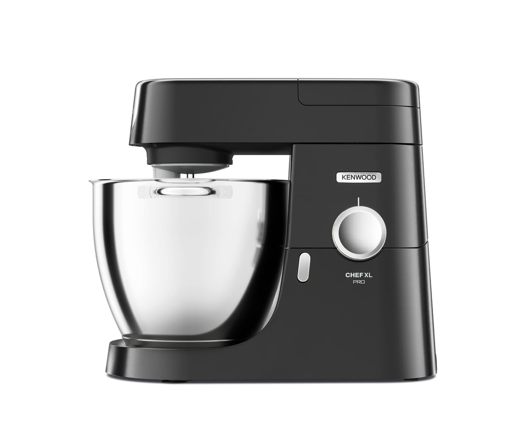 Kenwood Chef XL Pro – Planetaria Professionale con Ciotola XL in Acciaio Inox, Impastatrice Planetaria per Pane e Pizza, Frusta K, Frusta a Filo, Gancio Impastatore, Nera (KVL87.003BK)