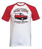  TEESANDENGINES Herren T-Shirt Fiat 127 Sport Rot Kurzarm Gr. S, weiß