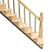 Miniature Stairs 1:12 Wooden Handrail DIY Staircase Dollhouse Accessories Pre-Assembled Steps Model (Right-Handrail)
