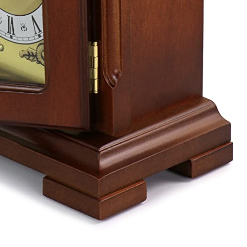Bedford Clock Collection Redwood Mantel Clock with Chimes by Bedford Clock Collection - Image 6