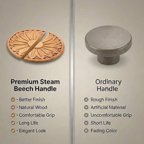 Image of Wooden Handle for Wardrobe Door /Handle for Cabinet /Pull Handle for Wardrobe /Teak Wood Door Handle (8 x 4 Inch) Natural Wood Finish-| 3 Years Warranty |