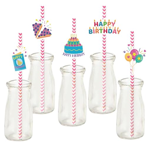 Set de 24 pitillos desechables para fiesta Happy Birthday miniatura 6